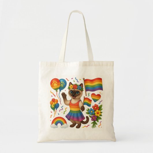 Cat Pride Paws Kat-geïnspireerde Pride LGBTQ Tote Bag (Voorkant)