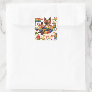Cat Pride Paws Kat-geïnspireerde Pride LGBTQ Vierkante Sticker