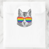 Cat Pride zonnebril Ronde Sticker (Tas)