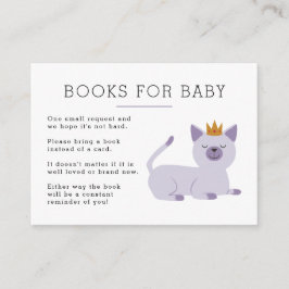 Cat Princess Book Request Baby shower Informatiekaartje