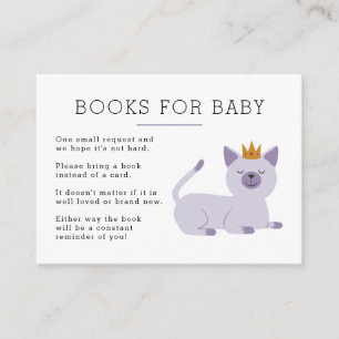 Cat Princess Book Request Baby shower Informatiekaartje
