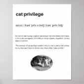 Cat privilege grappig citaat wit poster (Voorkant)