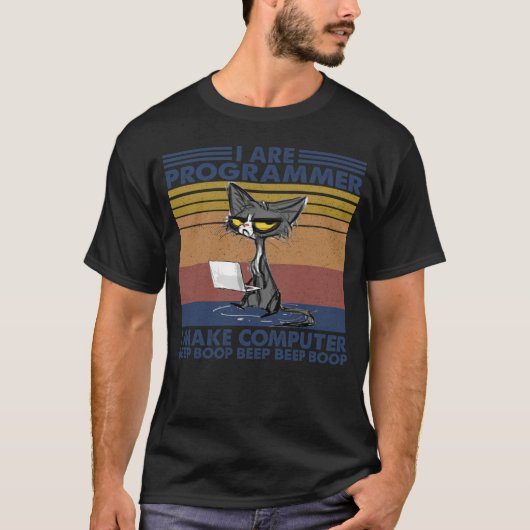 Cat programmeurs programmeren maken computer kledi t-shirt (Voorkant)