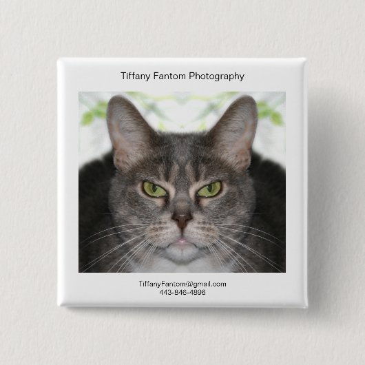 Cat Promo Piece Vierkante Button 5,1 Cm (Voorkant)