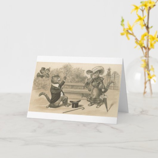 Cat Proposal Note Kaart (Gele Bloem)