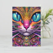 Cat Psychedelic Fantasy Character Portrait Kaart (Staand voorkant)