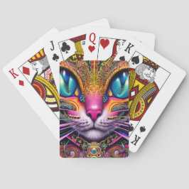 Cat Psychedelic Fantasy Character Portrait Pokerkaarten