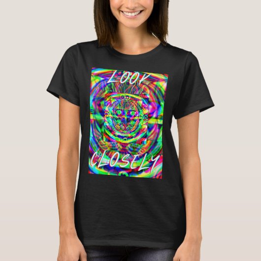 Cat Psychedelic Oversize T-shirt (Voorkant)
