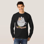 Cat Puccino Cappuccino Cat Kitten Coffee Drink T-shirt (Voorkant volledig)
