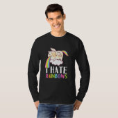 Cat Puke Rainbow Vomit I Hate Rainbows Cute T-shirt (Voorkant volledig)