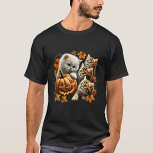 Cat Pumpkin 90s Halloween Bloemen Spooky Se T-shirt