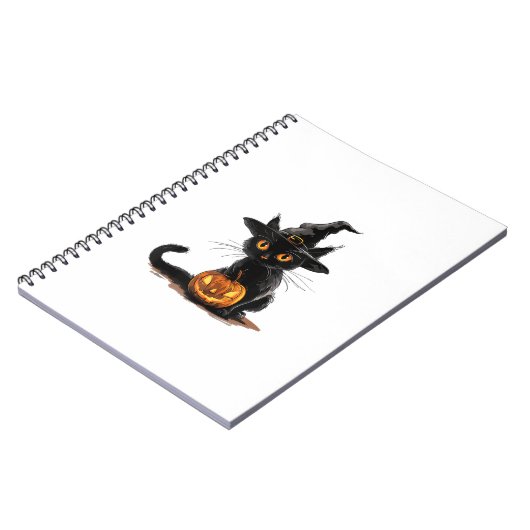 Cat Pumpkin Halloween Notitieboek (Linkerzijde)