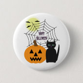 Cat & Pumpkin Halloween Ronde Button 5,7 Cm (Voorkant)