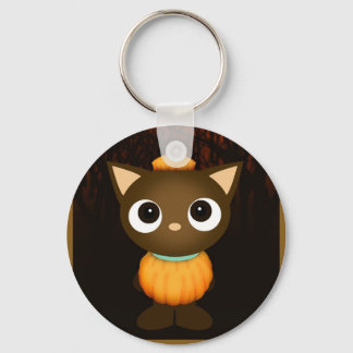 Cat Pumpkin Halloween Sleutelhanger