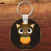 Cat Pumpkin Halloween Sleutelhanger (Voorkant)