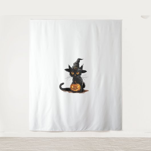 Cat Pumpkin Halloween Wandkleed (Voorkant)