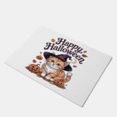 Cat Pumpkin Happy Halloween Deurmat (Schuin)