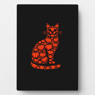 Cat Pumpkin Jack O Lantern Halloween Mannen Vrouwe Fotoplaat