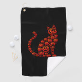 Cat Pumpkin Jack O Lantern Halloween Mannen Vrouwe Golfhanddoek (Insitu)