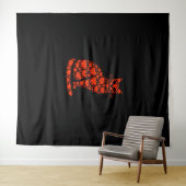 Cat Pumpkin Jack O Lantern Halloween Mannen Vrouwe Wandkleed (In Situ (horizontaal))