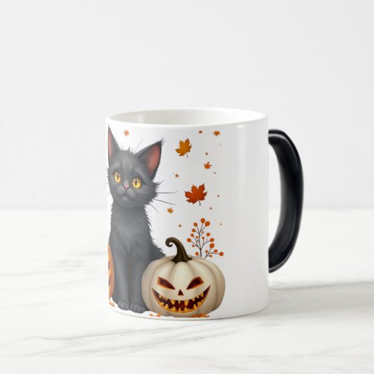 cat pumpkin magische mok (Voorkant rechts)