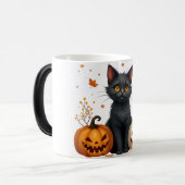 cat pumpkin magische mok (Voorkant links)