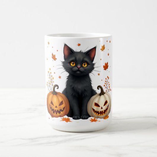 cat pumpkin magische mok (Midden)