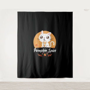 Cat Pumpkin Spice Shirt Schattige Het is Herfst Y' Wandkleed