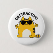 Cat Pun, aantrekkelijk Ronde Button 5,7 Cm (Voorkant)