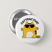 Cat Pun, aantrekkelijk Ronde Button 5,7 Cm (Voorkant /achterkant)