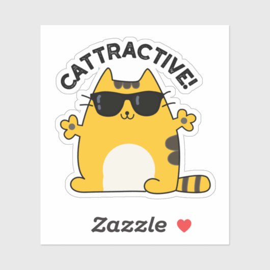 Cat Pun, aantrekkelijk Sticker (Vel)