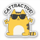 Cat Pun, aantrekkelijk Sticker (Voorkant)
