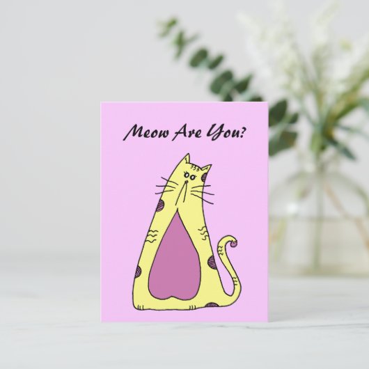 Cat Pun Cute Briefkaart (Staand voorkant)