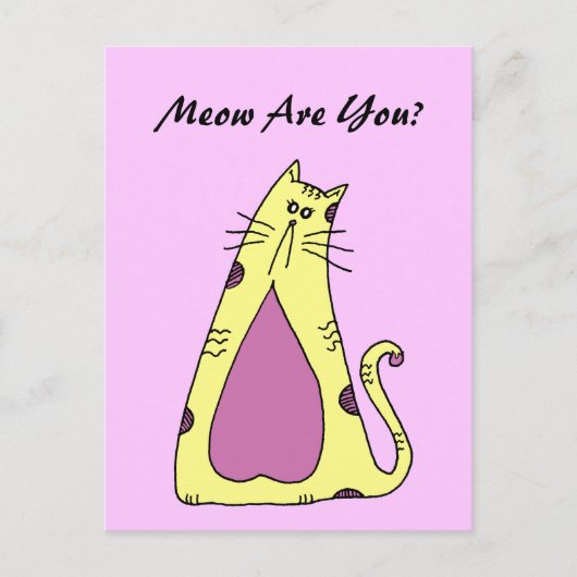 Cat Pun Cute Briefkaart (Voorkant)
