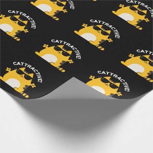 Cat Pun Dark BG Cadeaupapier (Hoek)