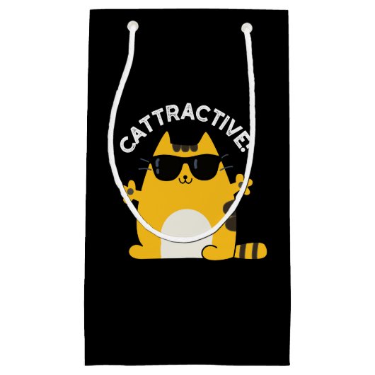 Cat Pun Dark BG Klein Cadeauzakje (Voorkant)