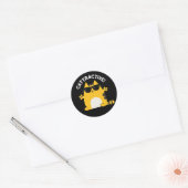 Cat Pun Dark BG Ronde Sticker (Envelop)