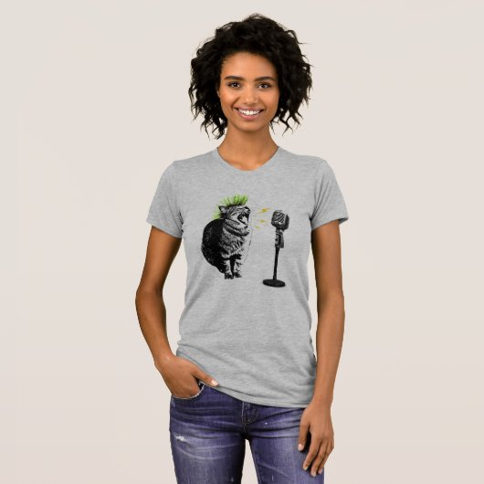 Cat Punk, Fun Graphic T-Shirt (Voorkant volledig)