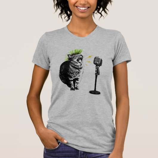 Cat Punk, Fun Graphic T-Shirt (Voorkant)