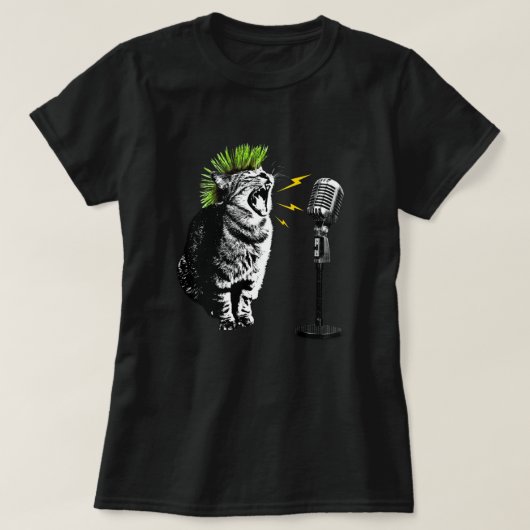 Cat Punk, Fun Graphic T-Shirt (Design voorkant)
