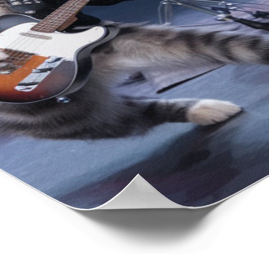 Cat Punk Rock Band Poster (Hoek)