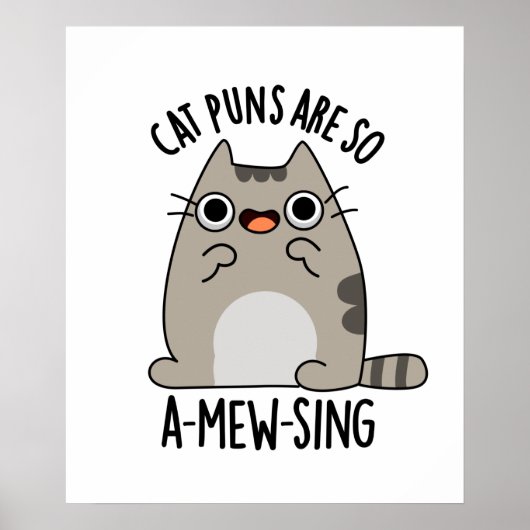 Cat Puns zijn zo een-miauw-zingen grappige dier wo Poster (Voorkant)
