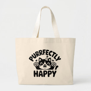 Cat Purfectly Happy Spint Perfect Grote Tote Bag