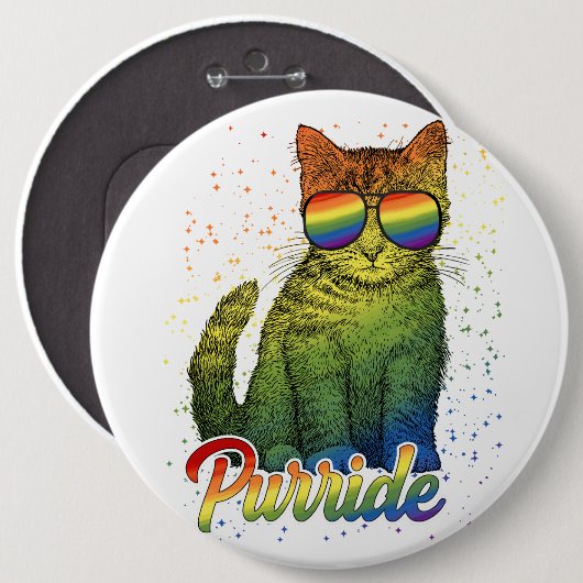 Cat Purride LGBT Ronde Button 6,0 Cm (Voorkant /achterkant)