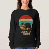 Cat Purring Animal Pun Positivity Cat  Positive Qu Trui (Voorkant)