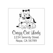 Cat Pyramid - Crazy Cat Lady Adres Rubberstempel (Afrduk)