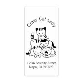 Cat Pyramid - Crazy Cat Lady Adres Rubberstempel (Afrduk)
