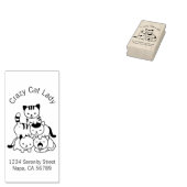 Cat Pyramid - Crazy Cat Lady Adres Rubberstempel (Gestempeld)