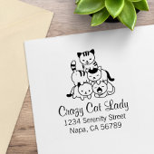 Cat Pyramid - Crazy Cat Lady Adres Rubberstempel