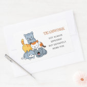Cat Pyramid - Groep Katten, Teamwork Quote Rechthoekige Sticker (Envelop)
